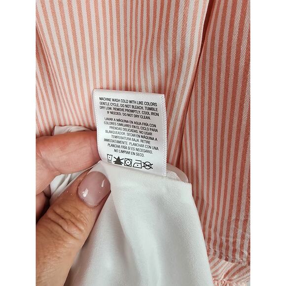 Vintage Simply Styled by Sears Dress Size 16 Striped belted maxi on/off shoulder - Picture 6 of 12